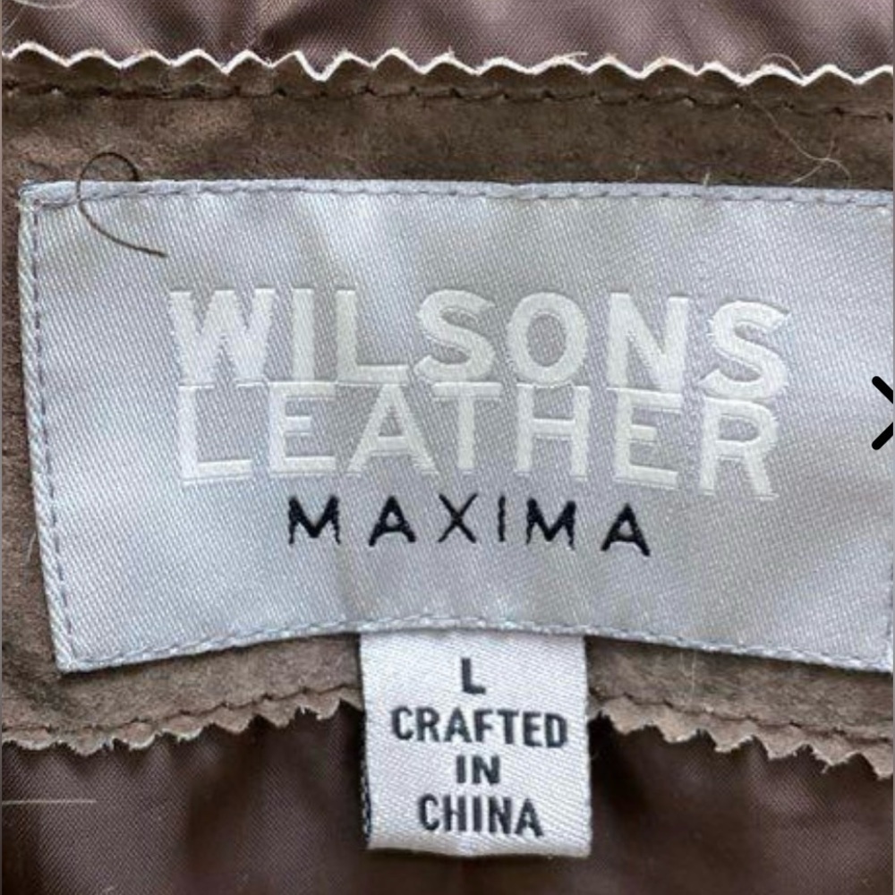 Wilsons Leather Maxima Penny Lane Brown Suede Coat with Faux Fur Trim - Picture 10 of 12